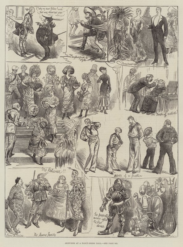 在化装舞会上的草图 作者 哈里·弗尼斯（Harry Furniss）