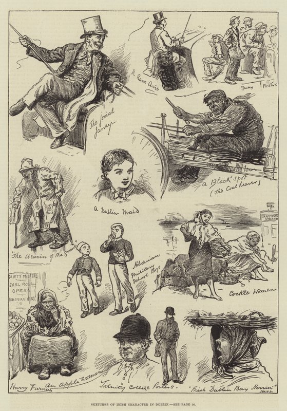 在都柏林的爱尔兰人物的草图 作者 哈里·弗尼斯（Harry Furniss）