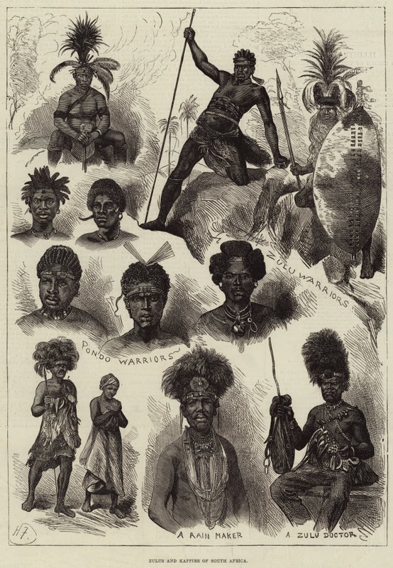 南非的Zulus和Kaffirs 作者 哈里·弗尼斯（Harry Furniss）