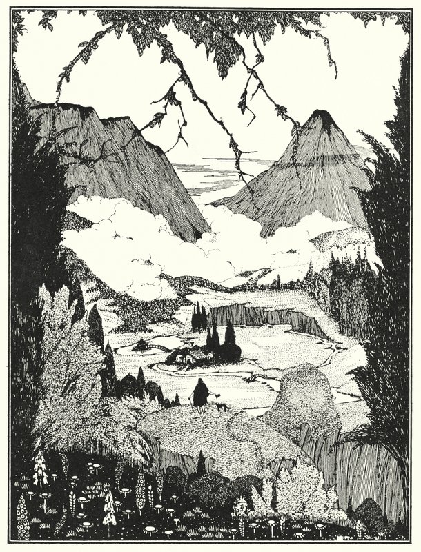 埃德加-爱伦-坡：朗多尔的小屋（石版画） 作者 哈里·克拉克