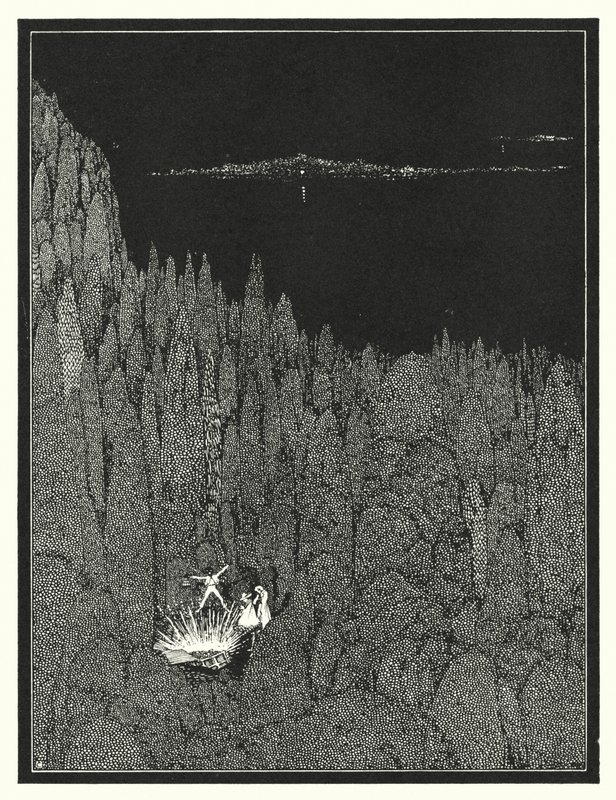 埃德加-爱伦-坡：《金虫》（石版画） 作者 哈里·克拉克