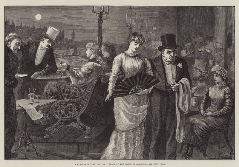 下议院露台上的仲夏之夜 作者 哈里·弗尼斯（Harry Furniss）