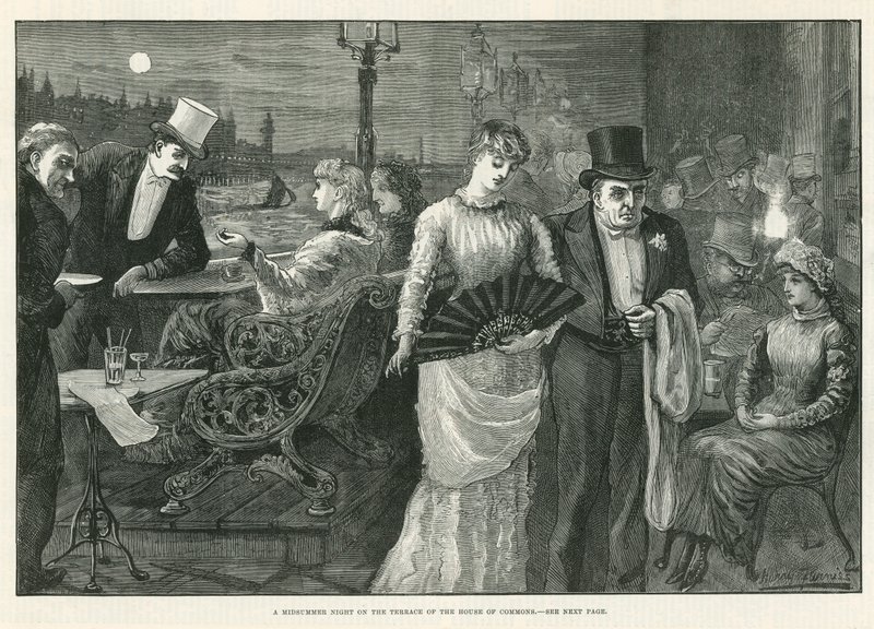 仲夏之夜在下议院的露台上 作者 哈里·弗尼斯（Harry Furniss）