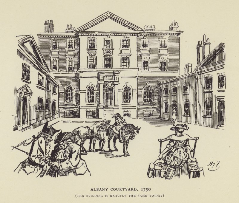 奥尔巴尼万怡酒店，1790年，这座建筑今天完全相同 作者 哈里·弗尼斯（Harry Furniss）