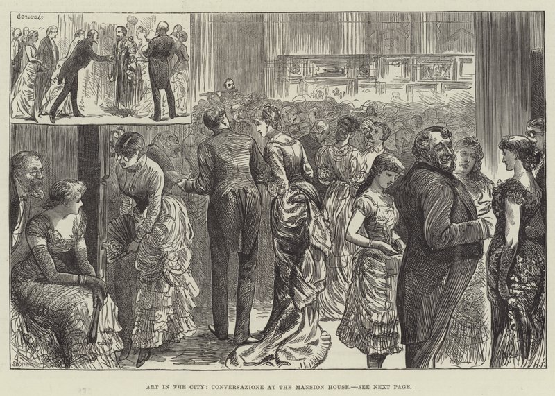 在城市的艺术，在Mansion House的Conversazione 作者 哈里·弗尼斯（Harry Furniss）