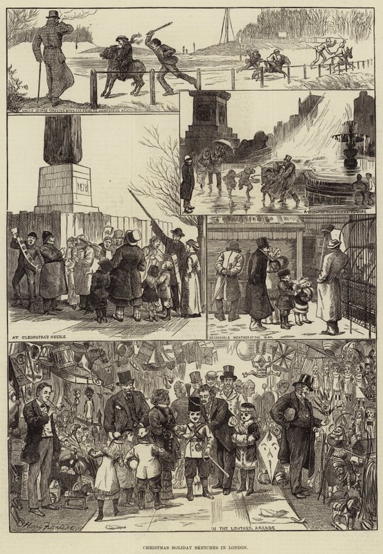 圣诞假期草图在伦敦 作者 哈里·弗尼斯（Harry Furniss）
