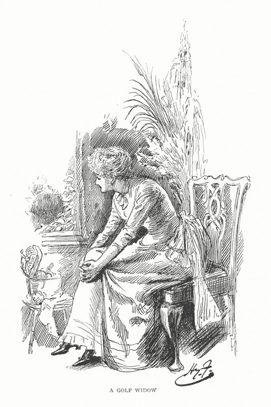Golf: A golf widow (litho) 作者 哈里·弗尼斯（Harry Furniss）