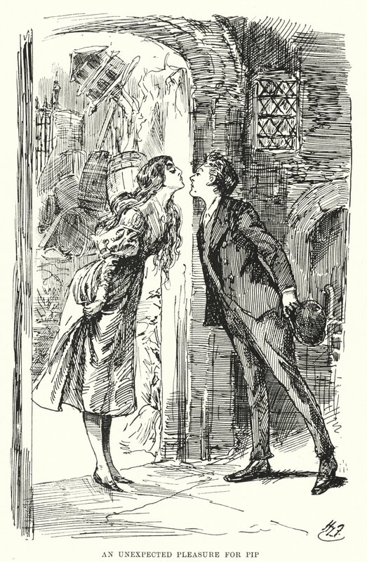 查尔斯-狄更斯的《远大前程》插图（平板）。 作者 哈里·弗尼斯（Harry Furniss）