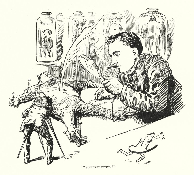 “面试了！” （石版画） 作者 哈里·弗尼斯（Harry Furniss）
