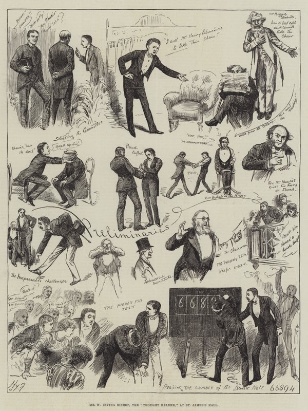 圣詹姆斯大厅的思想读者W Irving Bishop先生 作者 哈里·弗尼斯（Harry Furniss）