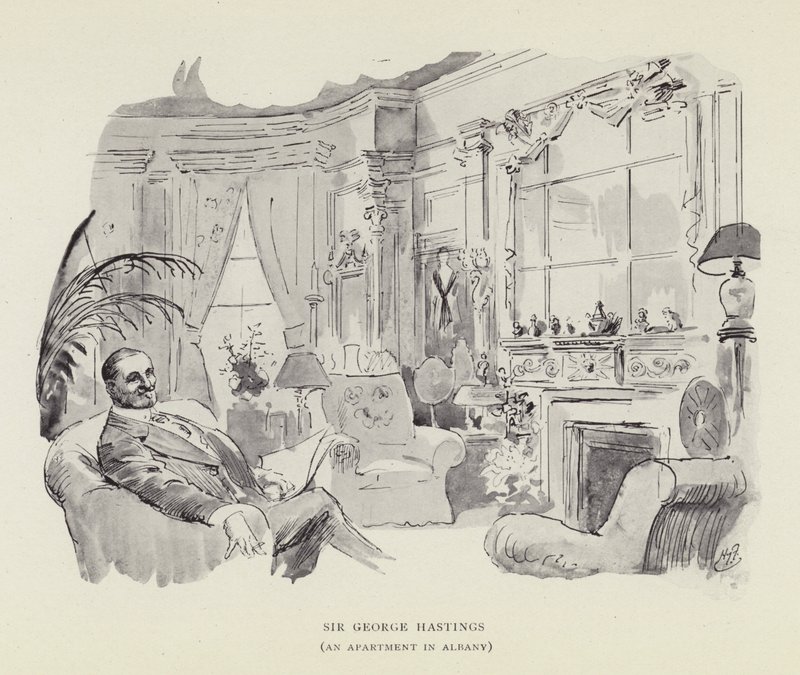 乔治黑斯廷斯爵士，奥尔巴尼的公寓 作者 哈里·弗尼斯（Harry Furniss）