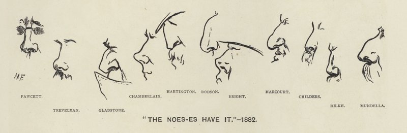 Noes-es（即政治家的鼻子）拥有它 - 1883 年（石版画） 作者 哈里·弗尼斯（Harry Furniss）
