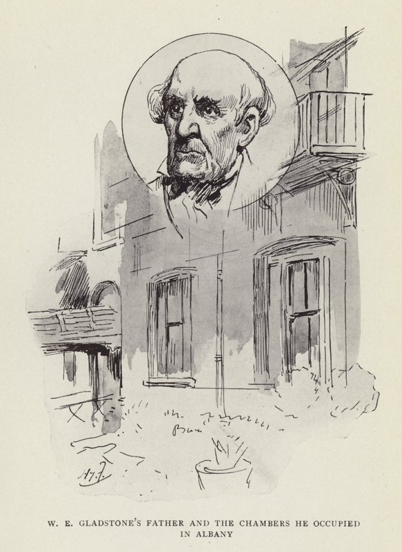 我们Gladstones的父亲和他在奥尔巴尼占据的房间 作者 哈里·弗尼斯（Harry Furniss）