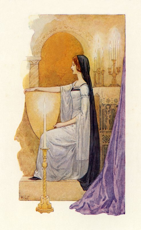 高文爵士看到的最美丽的女士（彩色石版画） 作者 哈里·乔治·西克