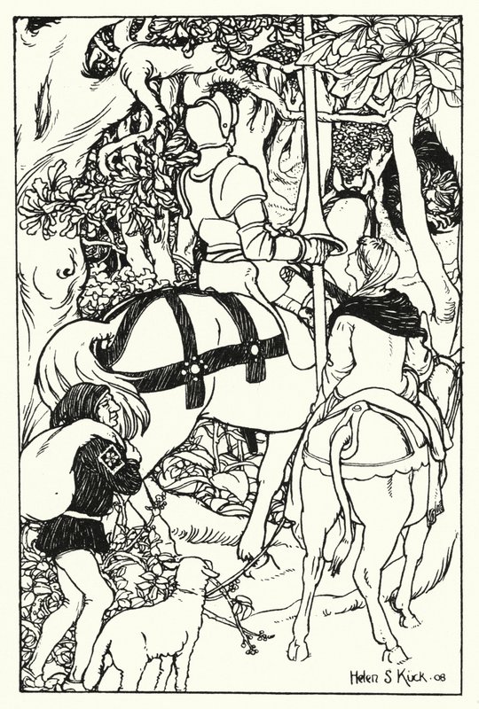 红十字与森林中的尤娜夫人（版画） 作者 海伦·库克（Helen S.Kuck）