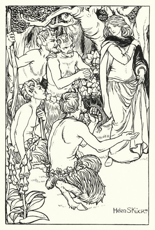 Una 被 Satyrs 救出（雕刻） 作者 海伦·库克（Helen S.Kuck）