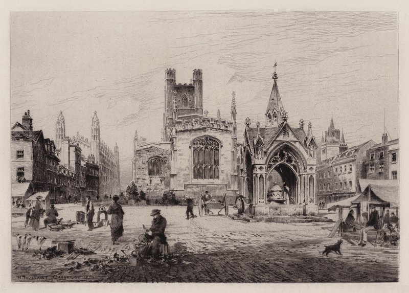 Cambridge: Market Hill (etching) 作者 亨利（之后）图森