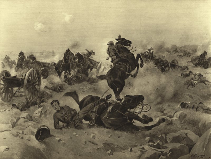 科伦索战役，1899年（凹版印刷） 作者 亨利·路易斯·杜普雷
