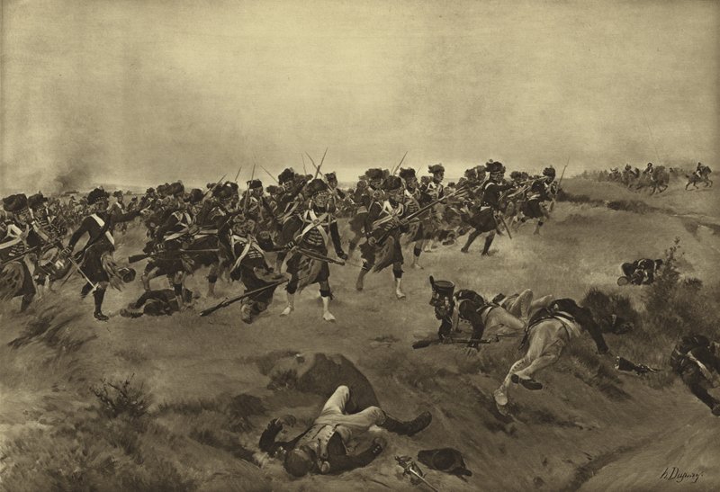Quatre Bras战役，1815年（雕刻） 作者 亨利·路易斯·杜普雷