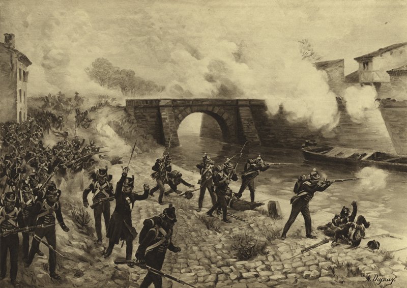 图卢兹之战，1814年（凹版印刷） 作者 亨利·路易斯·杜普雷