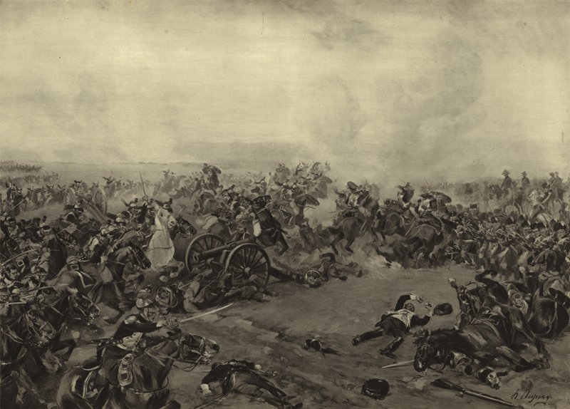 滑铁卢战役，1815年（凹版印刷） 作者 亨利·路易斯·杜普雷