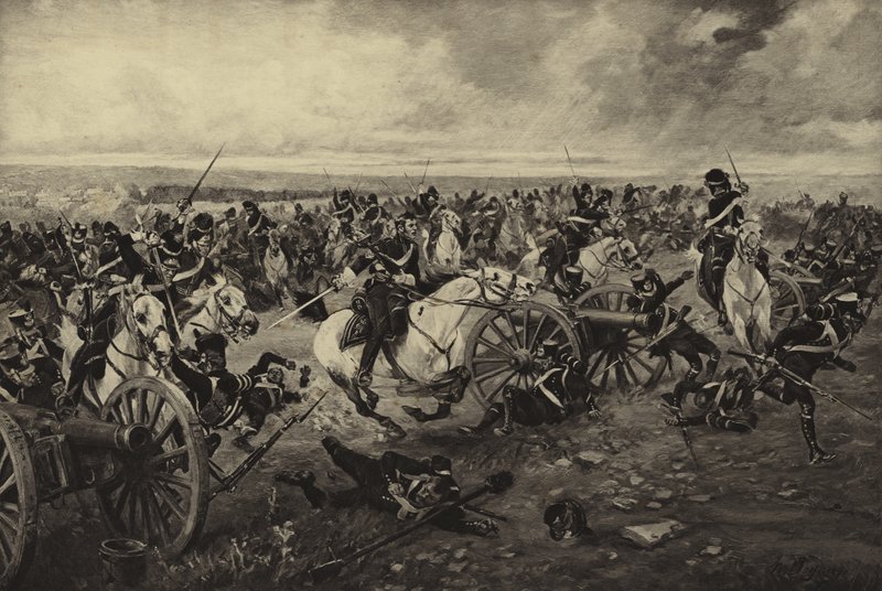 滑铁卢战役，1815年（凹版印刷） 作者 亨利·路易斯·杜普雷