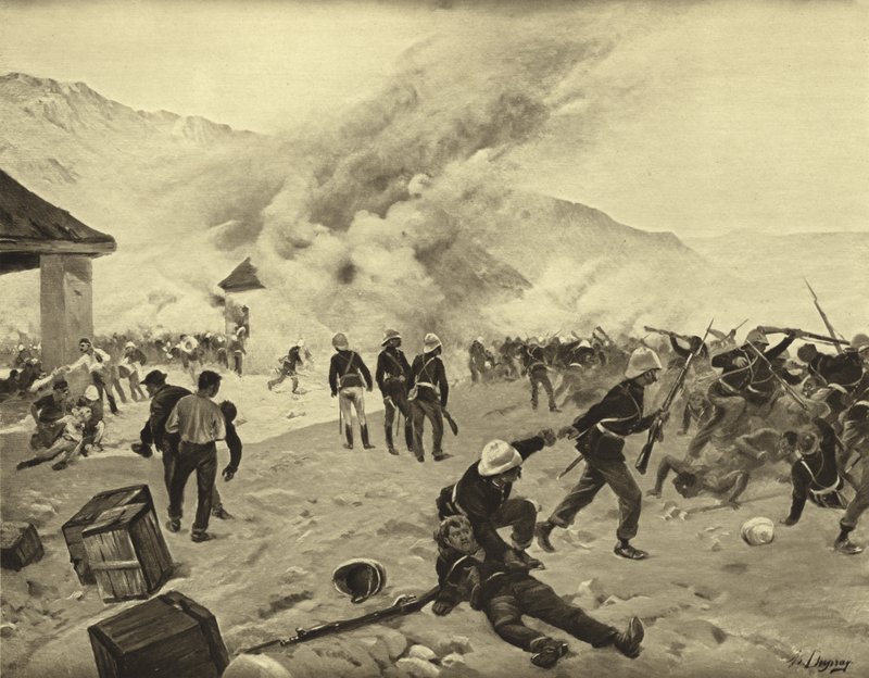 捍卫Rorke的漂移，1879年（凹版） 作者 亨利·路易斯·杜普雷