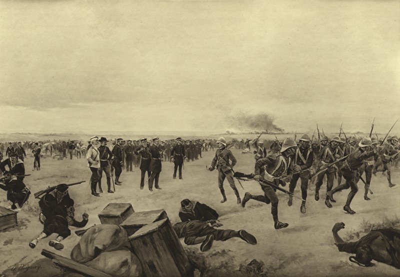 中国公使馆的辩护，1900年（凹版印刷） 作者 亨利·路易斯·杜普雷