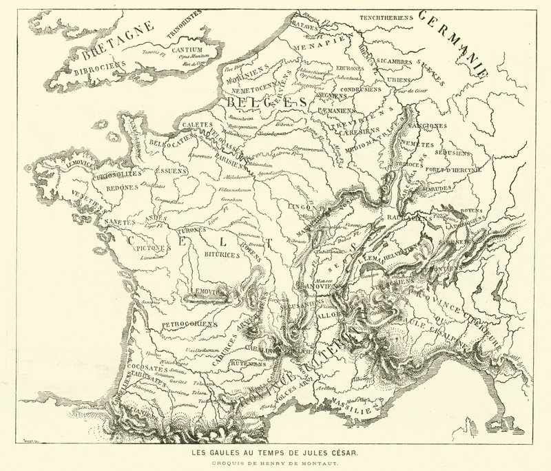 Lands of the Gauls during the time of Julius Caesar (engraving) 作者 亨利·德·蒙托（后）