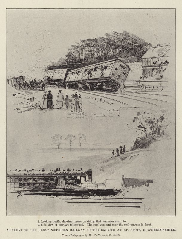 在Huntingdonshire的St Neots的Great Northern Railway Scotch Express发生意外 作者 亨利·查尔斯·塞普金斯·赖特