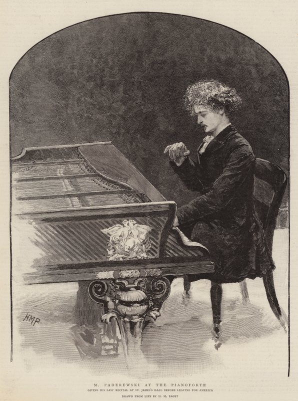 Pianoforte的M Paderewski 作者 佩吉特亨利万豪酒店