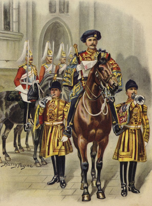 1910年宣布乔治五世英格兰国王（chromolitho） 作者 亨利·佩恩