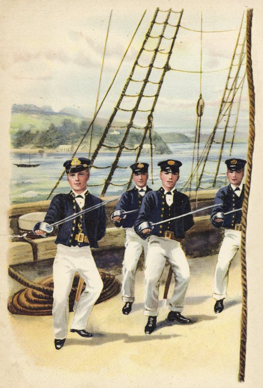 未来的国王Geoge V作为海军学员，1877年（chromolitho） 作者 亨利·佩恩
