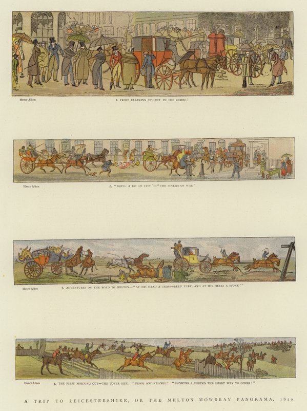 莱斯特郡之旅，或梅尔顿莫布雷全景，1820年 作者 亨利·托马斯·阿尔肯