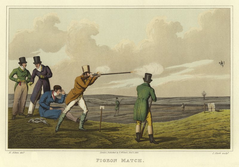 Pigeon Match（chromolitho） 作者 亨利·托马斯·阿尔肯