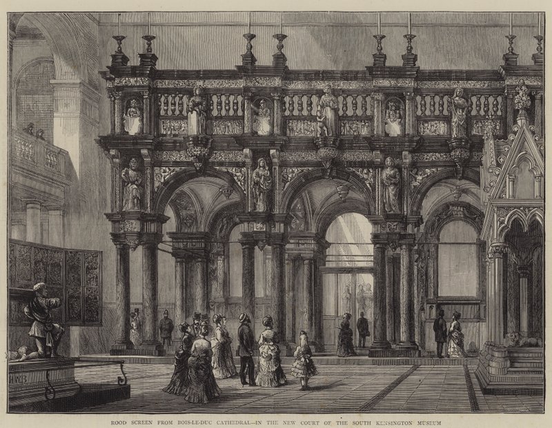 来自Bois-le-Duc大教堂的Rood Screen，位于肯辛顿博物馆的新法院 作者 亨利威廉布鲁尔