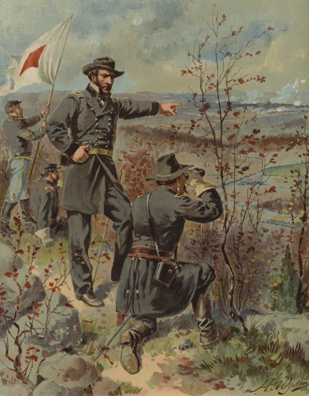 谢尔曼将军在佐治亚州的凯尼索山，美国内战，1864年10月4日（色卡）。 作者 亨利·亚历山大（后）奥格登