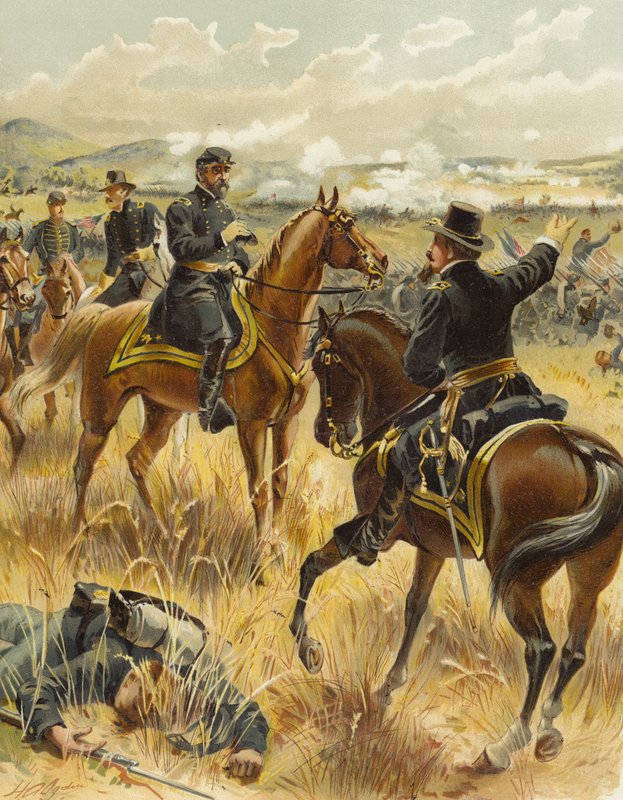 梅德在葛底斯堡，1863年7月2日 作者 亨利·亚历山大·奥格登