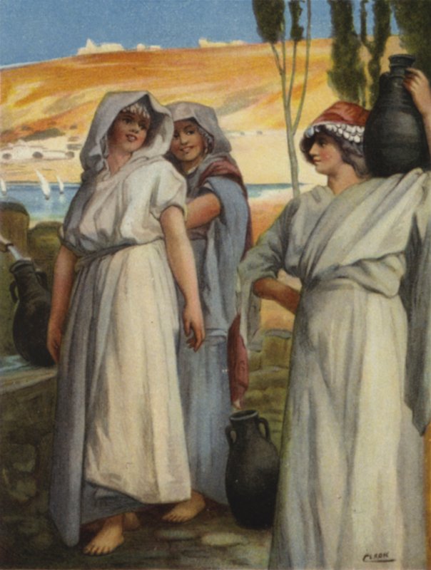 Women drawing water at a well (colour litho) 作者 亨利·安德鲁·哈珀