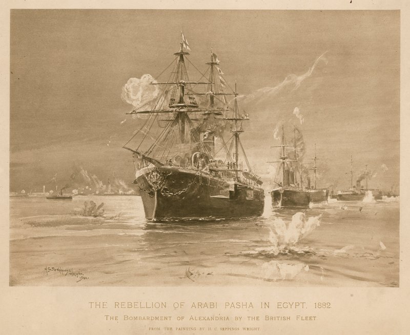 Bombardment of Alexandria by the British fleet during the rebellion of Ali Pasha, Egypt 作者 亨利·查尔斯·塞普金斯·赖特