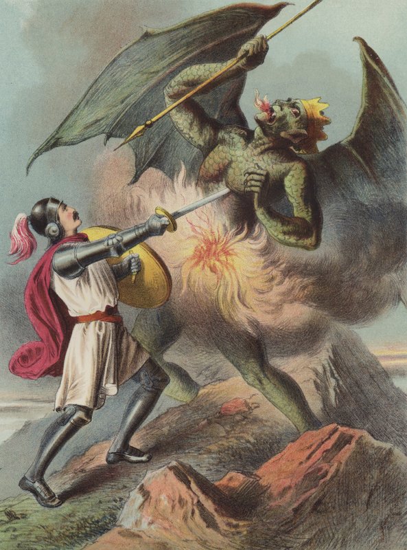 基督徒杀死Appolyon（chromolitho） 作者 亨利·考特尼·塞卢斯