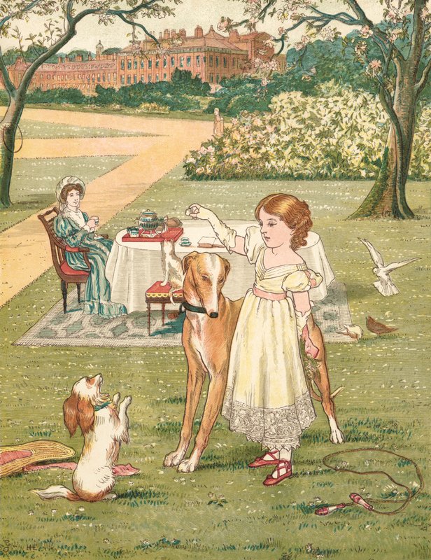 The Princess and Her Pets (colour litho) 作者 亨利·赫瑟灵顿·埃默森