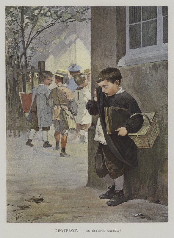 En Retenue (colour litho) 作者 亨利·朱尔斯·吉恩（后）杰弗罗伊