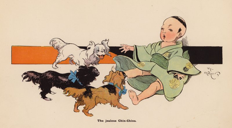 日本娃娃历险记》插图（彩色石版画） 作者 亨利·梅尔