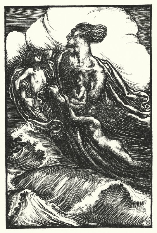 马修·阿诺德的诗：被遗忘的人鱼（版画） 作者 亨利·奥斯波瓦特