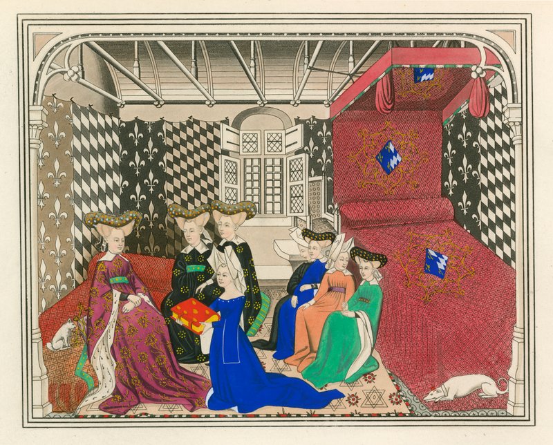 Christine de Pisan，15世纪初向法国女王出示她的书 作者 亨利·肖