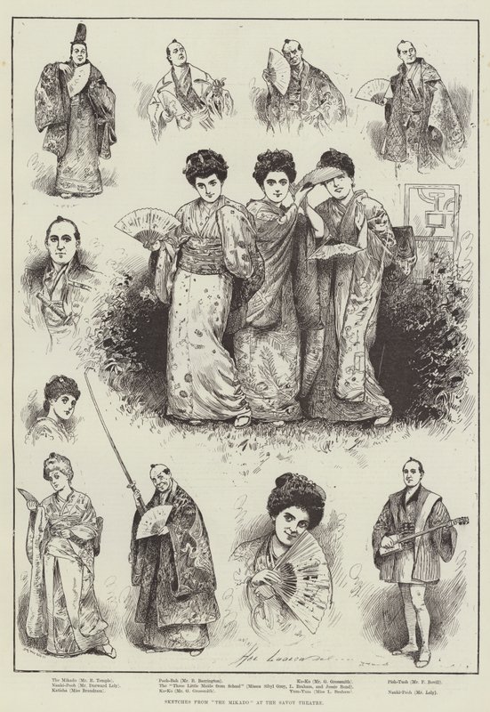 萨沃伊剧院 "天皇 "的草图（雕刻）。 作者 亨利·斯蒂芬（Henry Stephen）（b.1861 fl.1880 1925）