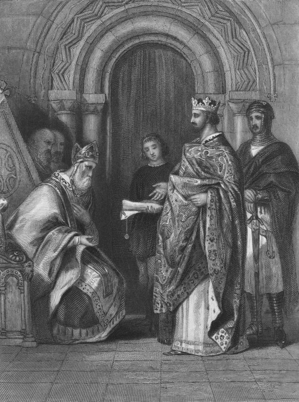 英格兰国王亨利二世提出了1155年的教皇公牛，允许他入侵，统治和统治爱尔兰 作者 沃伦之后的亨利