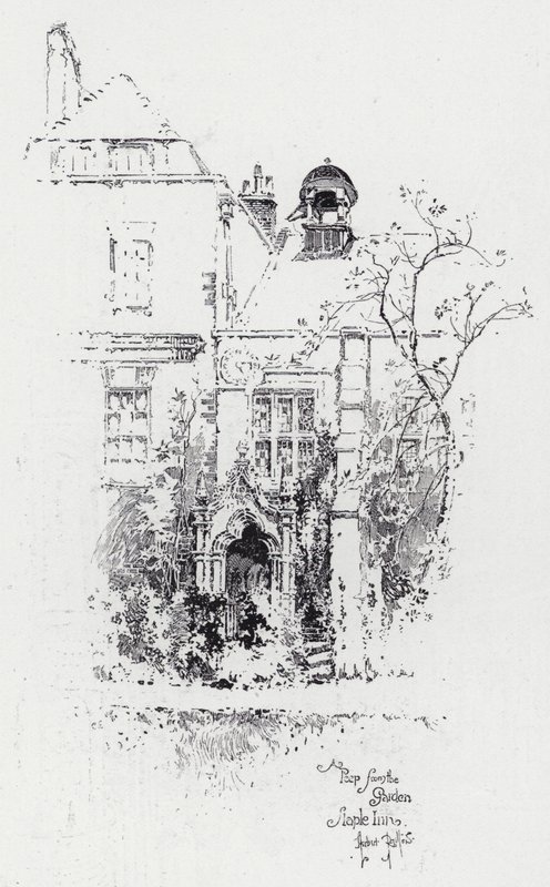 A Peep from the Garden, Staple Inn (雕刻) 作者 赫伯特（后）雷尔顿