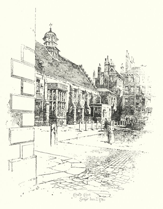 Coney Court, Grays Inn, in 1780 (litho) 作者 赫伯特（后）雷尔顿